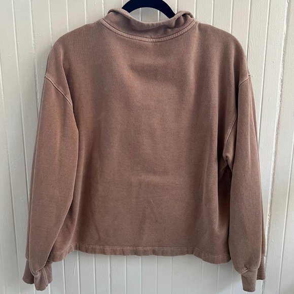 Vintage Old Navy Mock-Neck Quarter-Zip Fleece Sweatshirt Size L - Picture 3 of 4